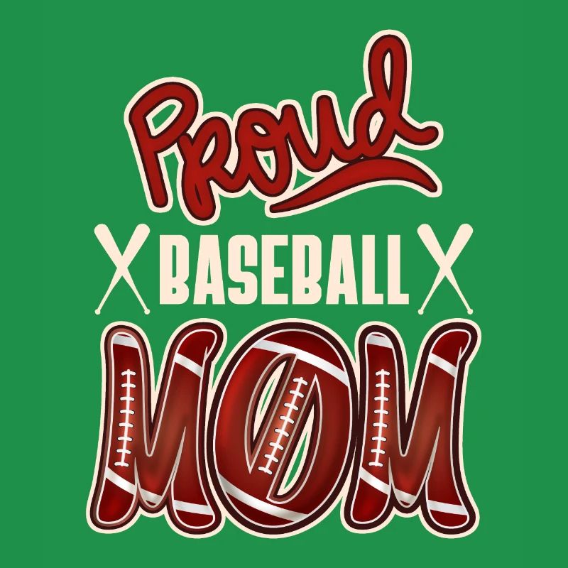 Fière maman de baseball, conception de baseball américain