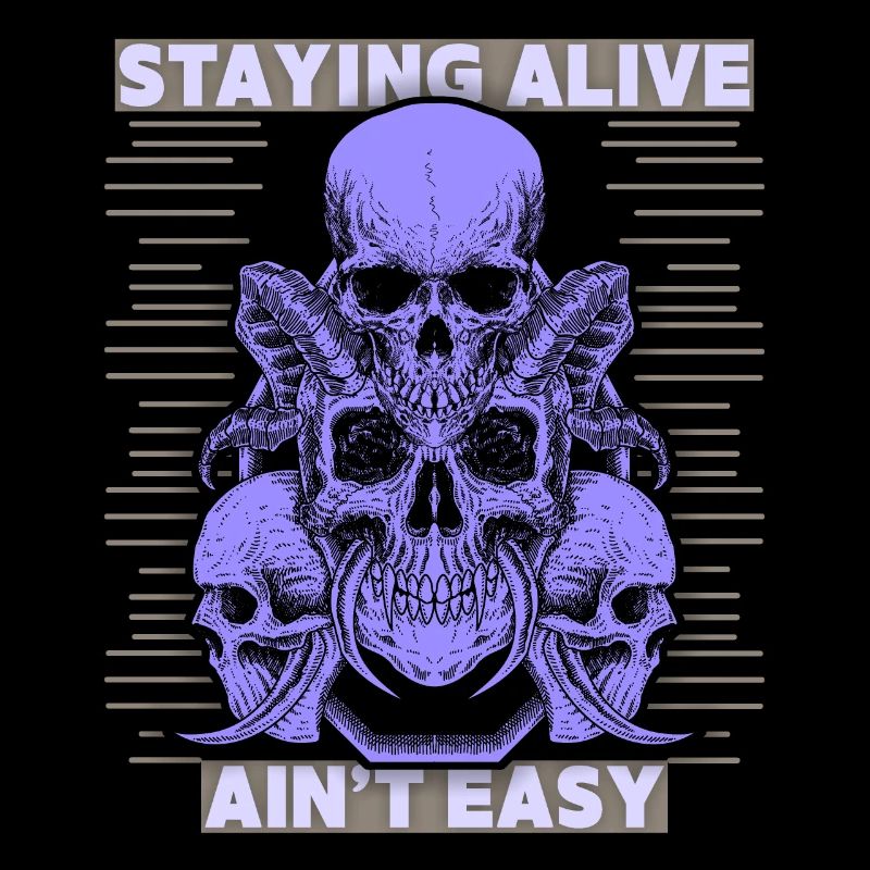 Totenköpfe, Spruch Staying Alive, Teufelsschädel