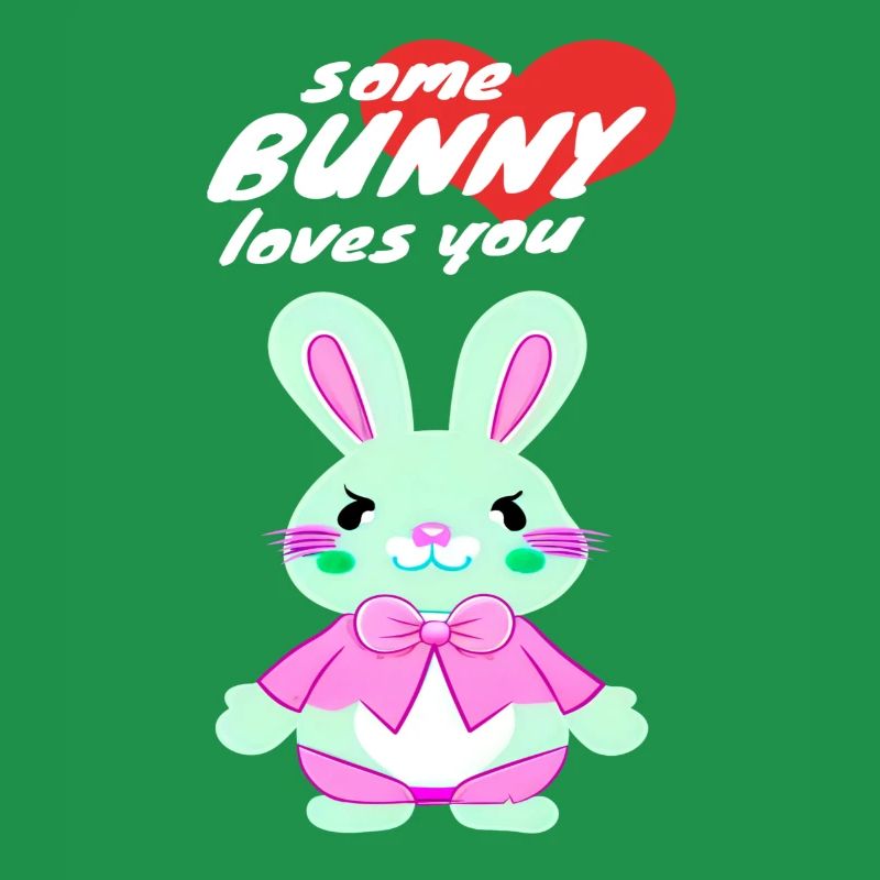 sweet Easter bunny with love message