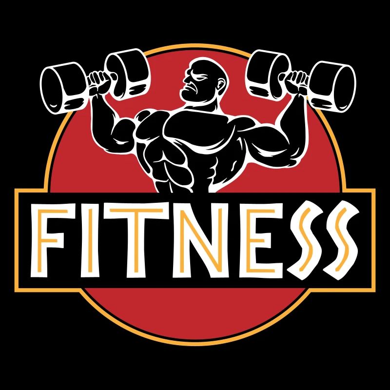 Bodybuilder Gym Muscles Logo | Colors can be changed