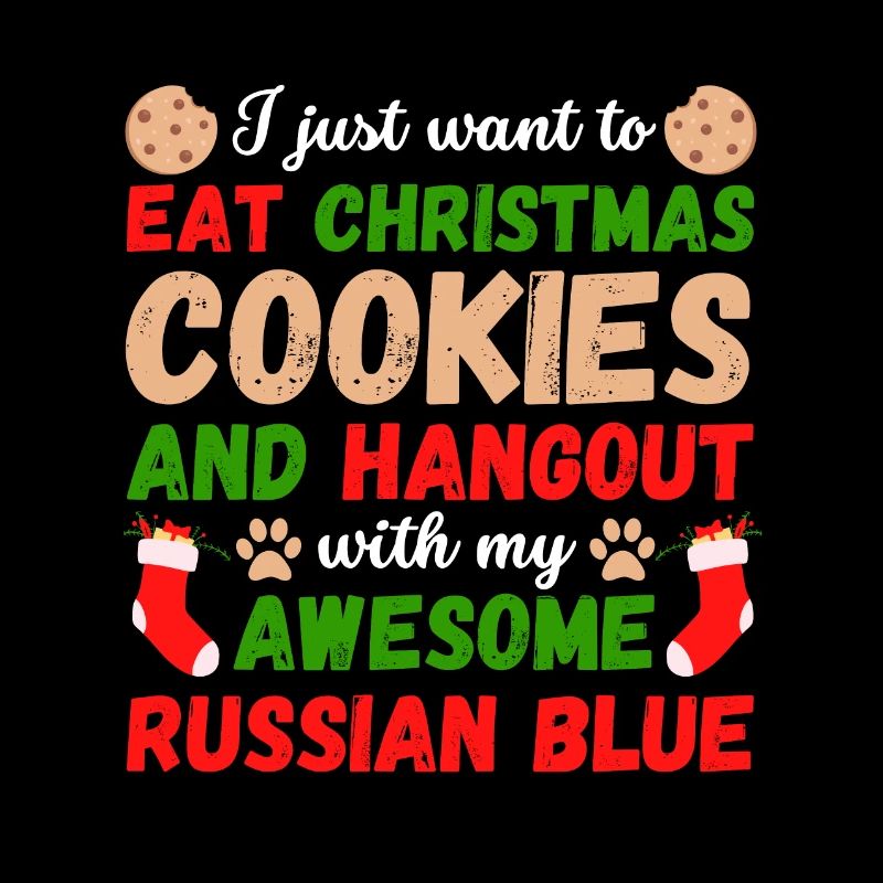 Biscuits de chat bleu russe de Noël