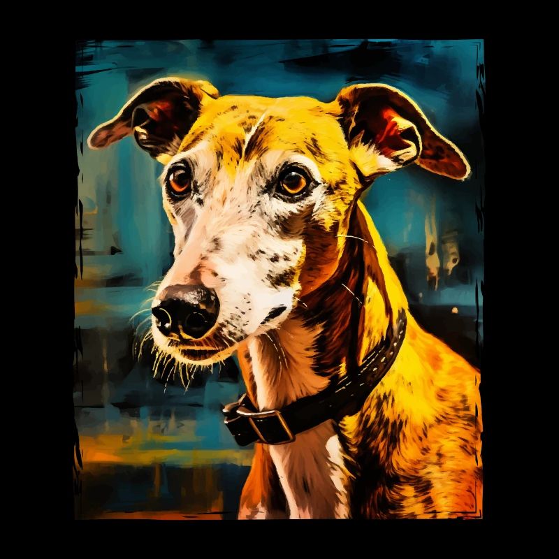 Portrait de chien lévrier