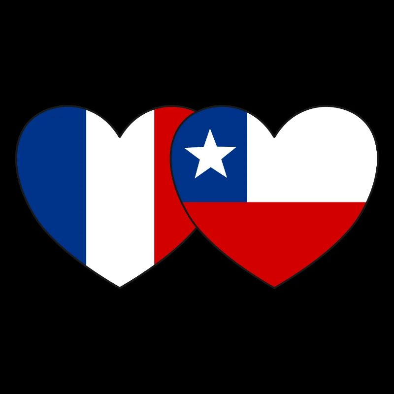 Frankreich Chile Flagge Herz