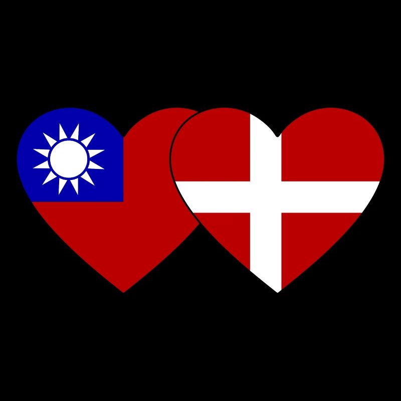Taiwan Dänemark Flagge Herz