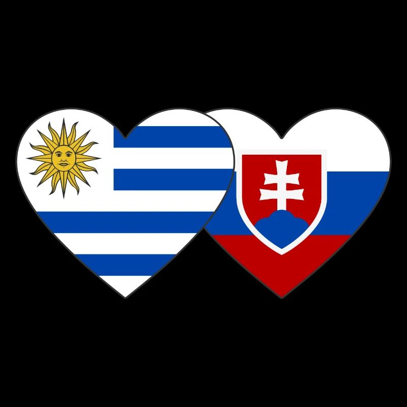 Uruguay Slovakia Heart Flag