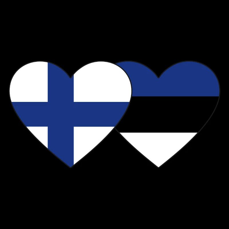 Finlande Estonie Drapeau Coeur