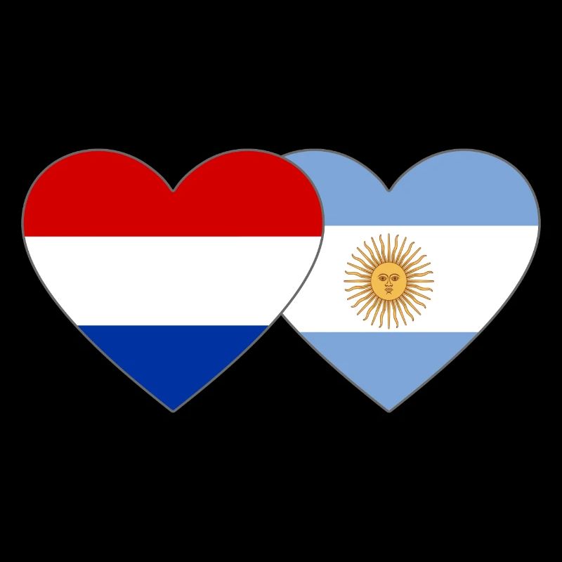 Hollande Argentine Drapeau Coeur