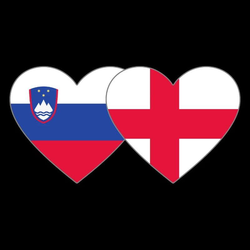 Slovénie Angleterre Drapeau Cœur