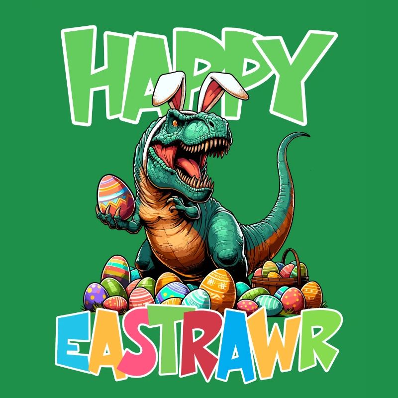 Dinosaur Trex Boys Easter Basket Easter Bunny Merry