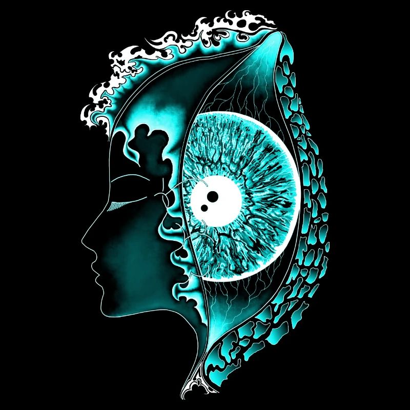 Grand Oeil Turquoise, Oeil, Vertical, Réaliste