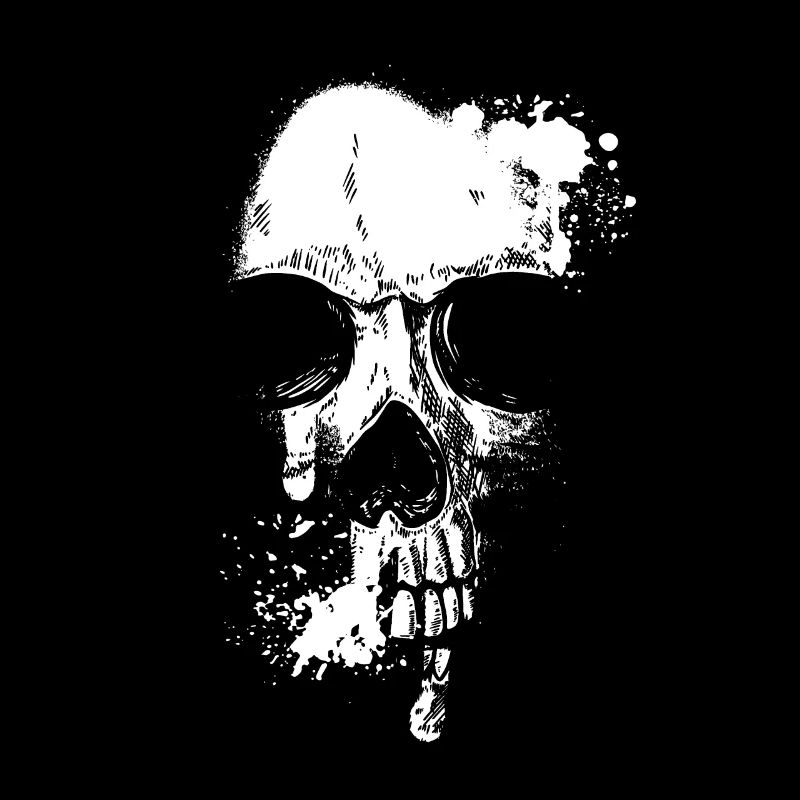 Skull Head and Scarf Gothic Bones Aesthetic Dark
