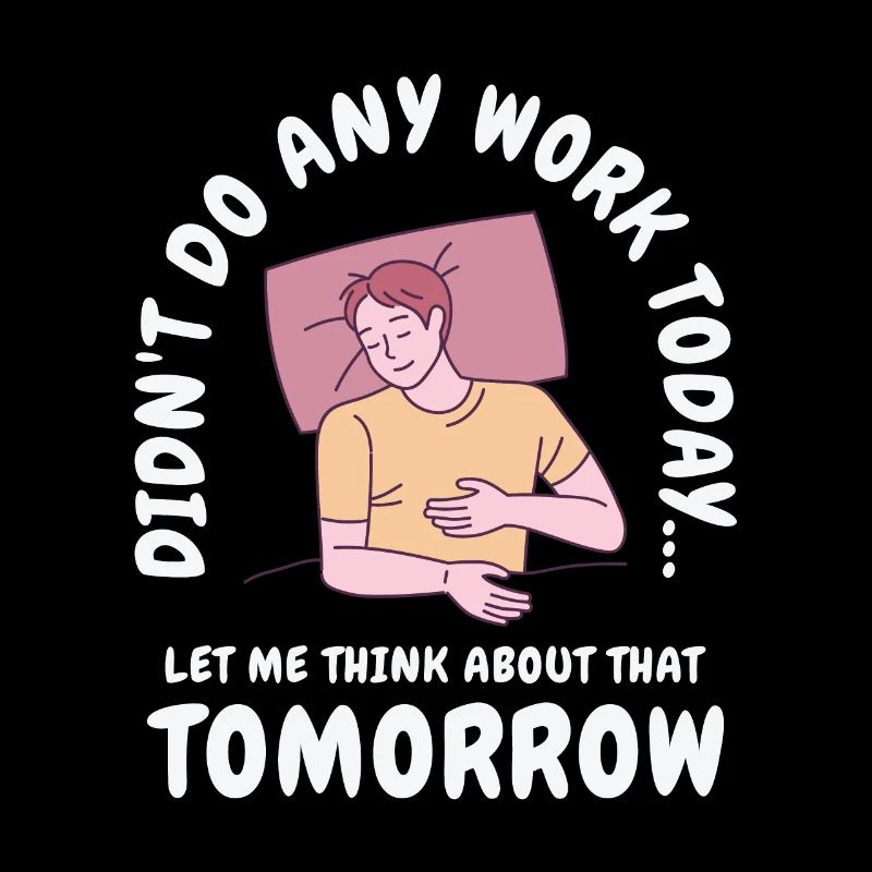 Procrastinator Work Sleeping Line Art Dessin