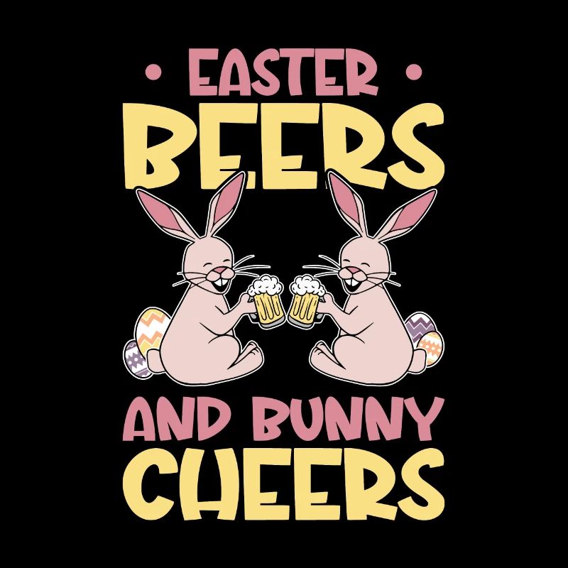 Easter Bunnies Beer Drinking Holiday Rabbit