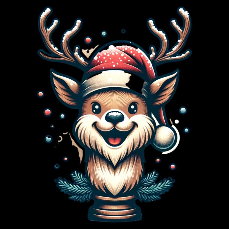 Reindeer Funny Retro Christmas