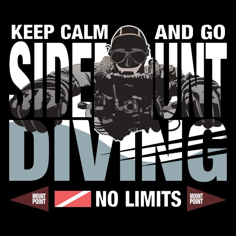 Sidemount Taucher Geschenk Keep Calm