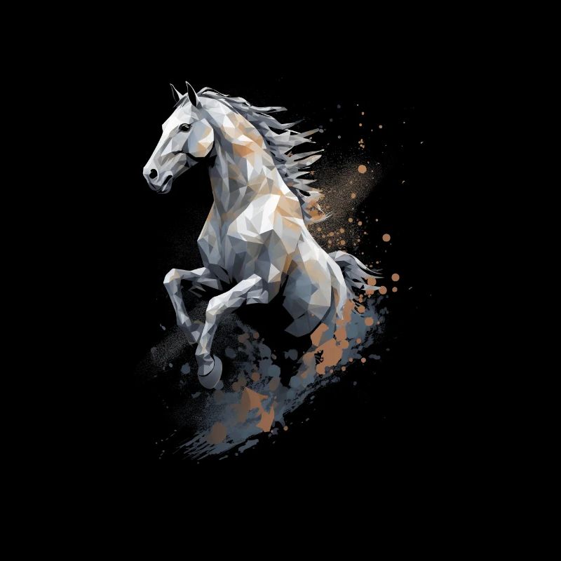 Springpferd Polygon im Staub