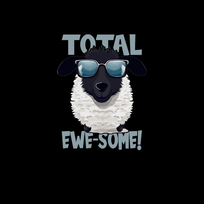 Comic sheep with slogan