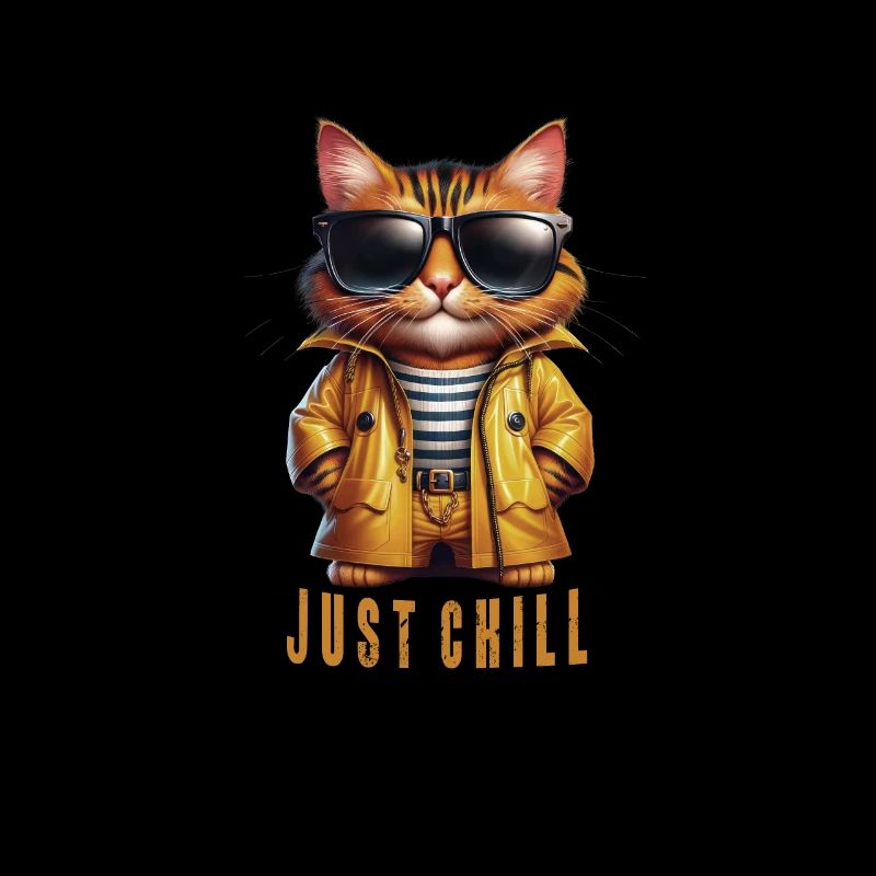 Chat de dessin animé en imperméable