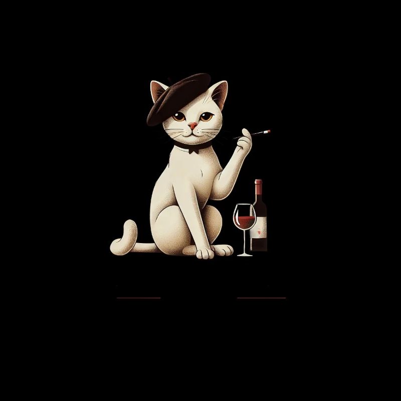 Chat avec du vin