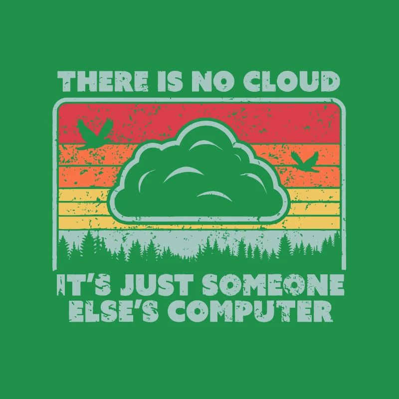 Drôle d’idée Tech. Style rétro Il n’y a pas de nuage, co