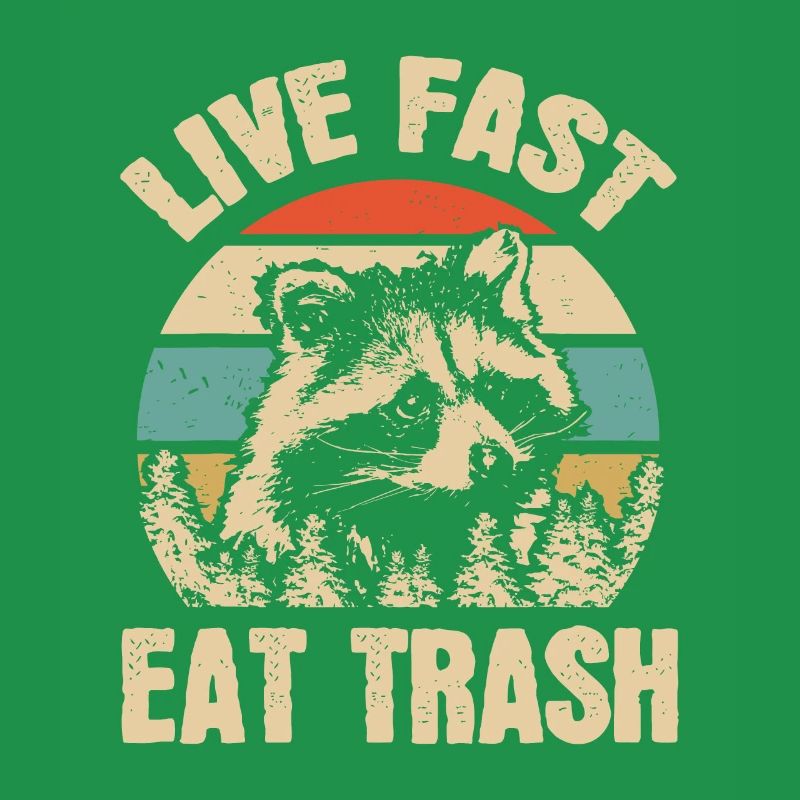 Essen Sie Müll Lustiger Waschbär Camping oder Wanderliebhaber