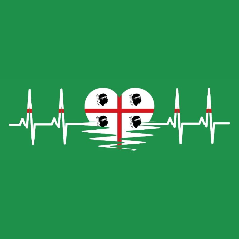 Sardaigne Drapeau Heartbeat Pulse Drapeau sarde