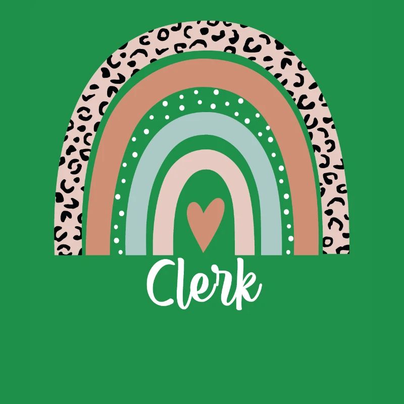 Clerk Rainbow Leopard Funny Clerk Appreciation