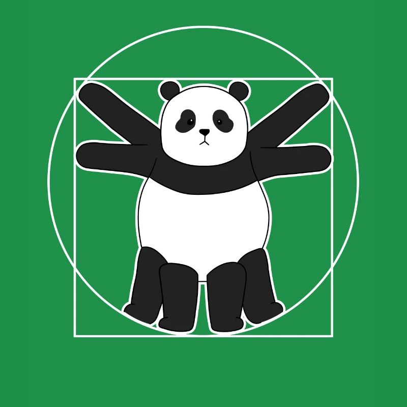Vitruvian panda Leonardo Da Vinci