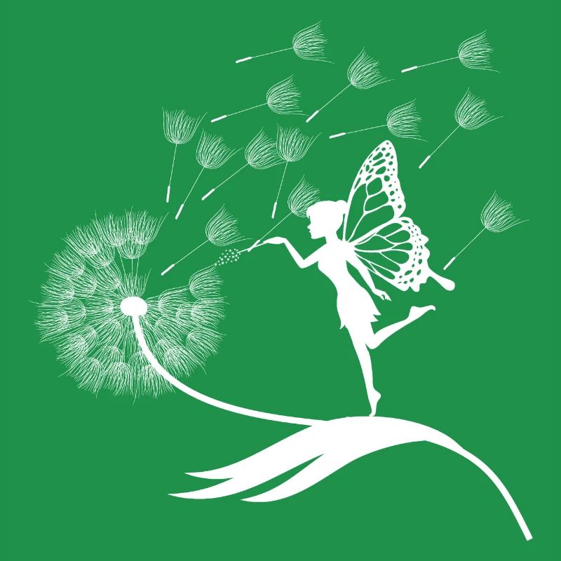 Papillons design puste fleurs prairie coeurs fées
