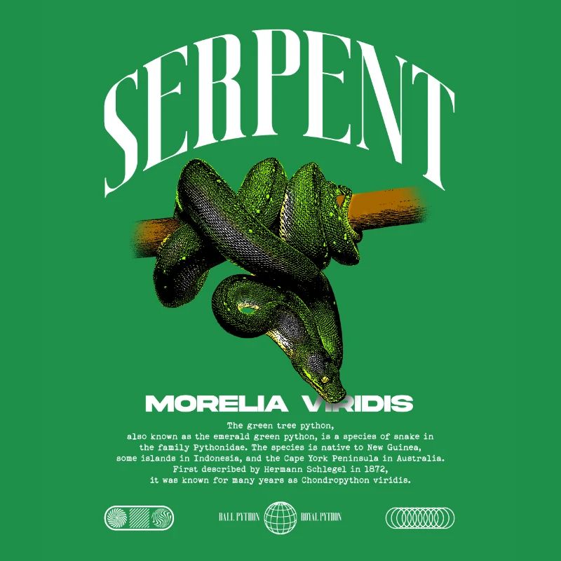 Green Tree Python Modern Reptile Keeper Streetwear