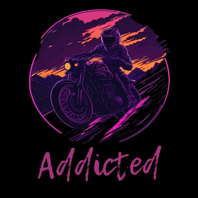 Synthwave Motorcycle Addicted