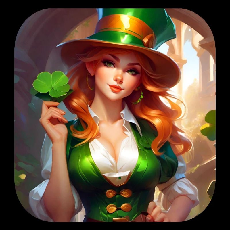 Fille lutin de la Saint-Patrick avec trèfle
