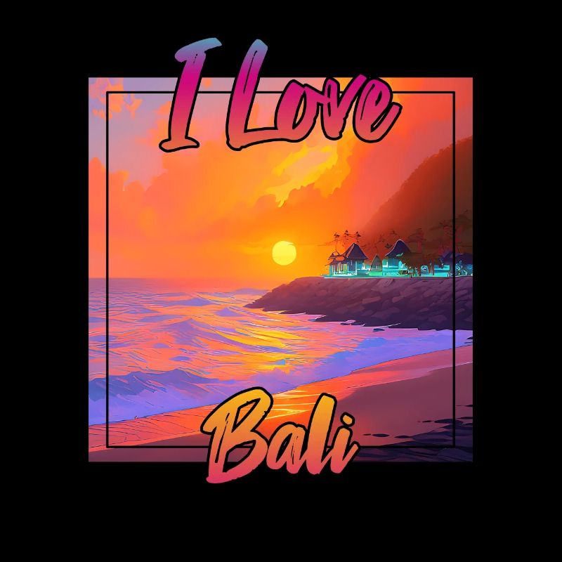 Bali sunset with declaration of love