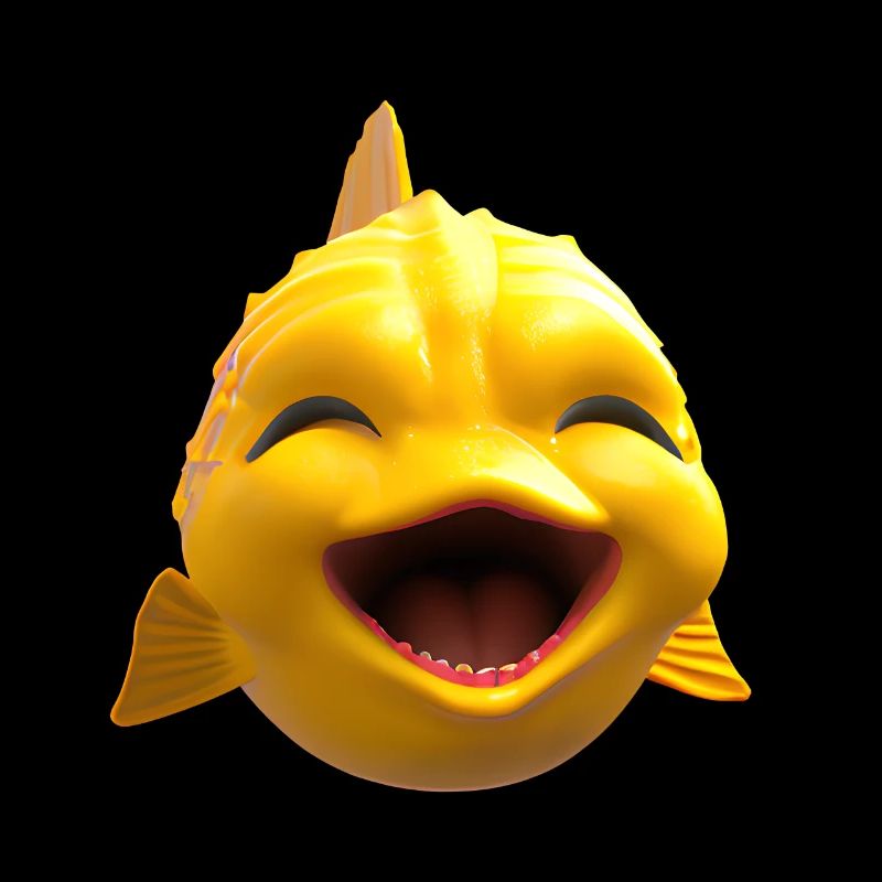 Laughing kawaii fish