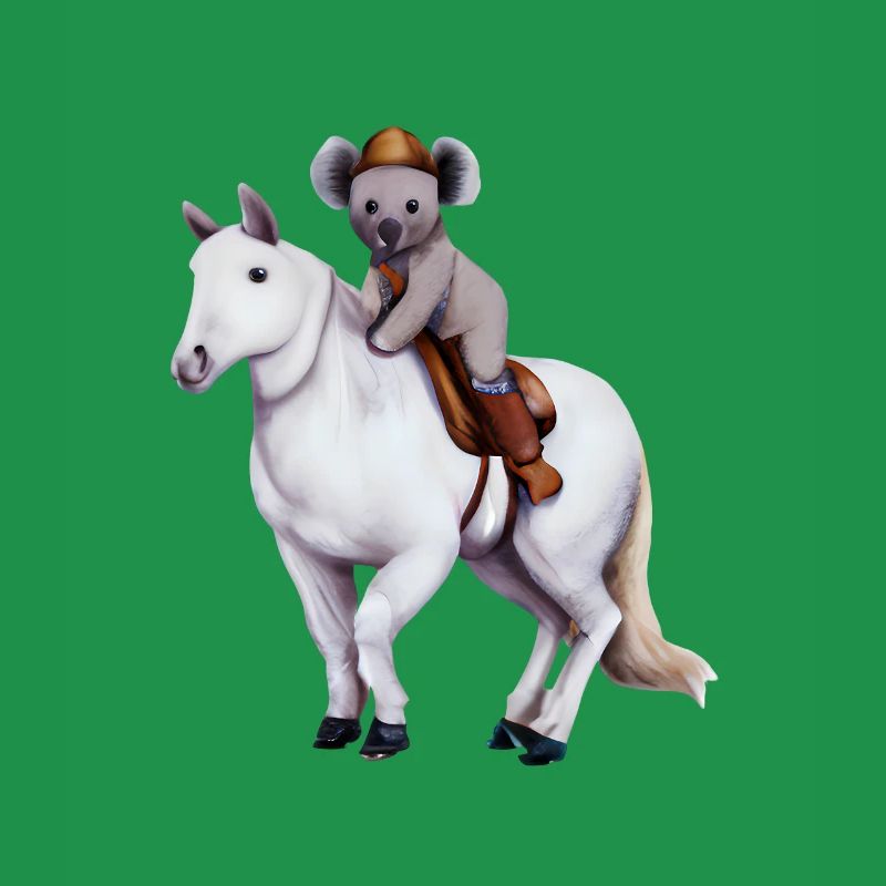 Koala sur un cheval