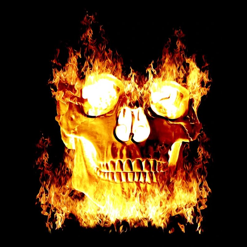 Burning skull