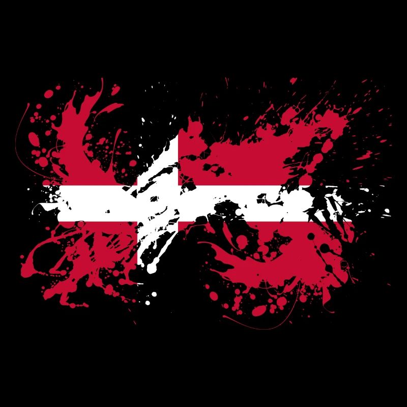 Danish Flag Denmark Flag Farbklecks