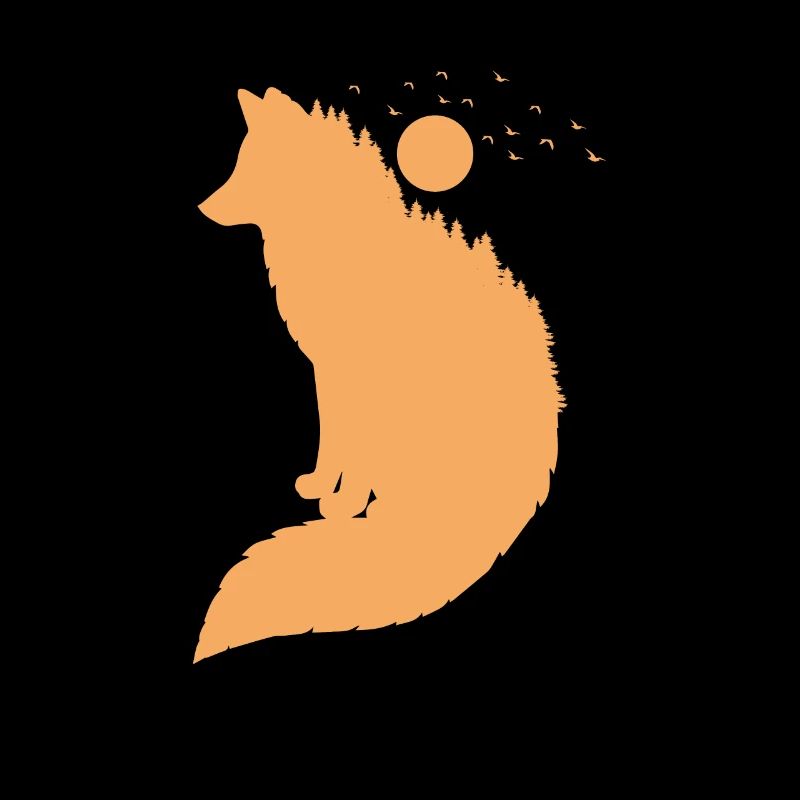 Fuchs vor Mond Rotfuchs Wildtier