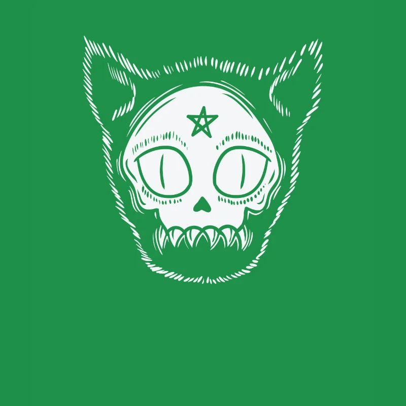 Cat's Head Gothic with Star Horror