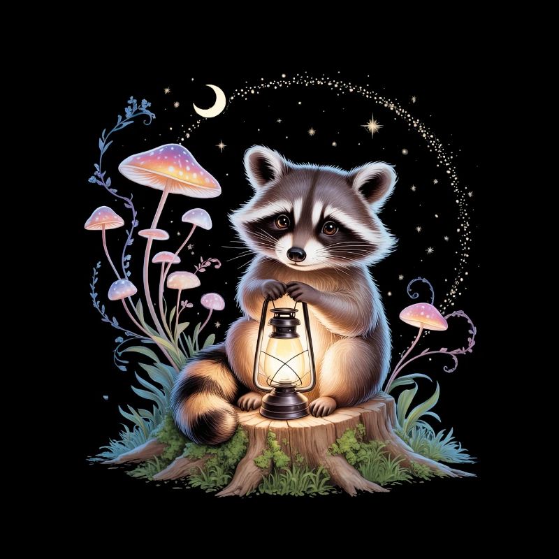Whimsical Raccoon Cottagecore