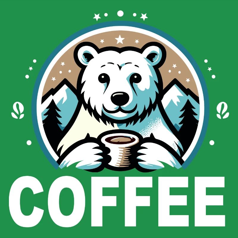 Eisbär Kaffee Kaffeetrinker Büro Cafébesitzer Café