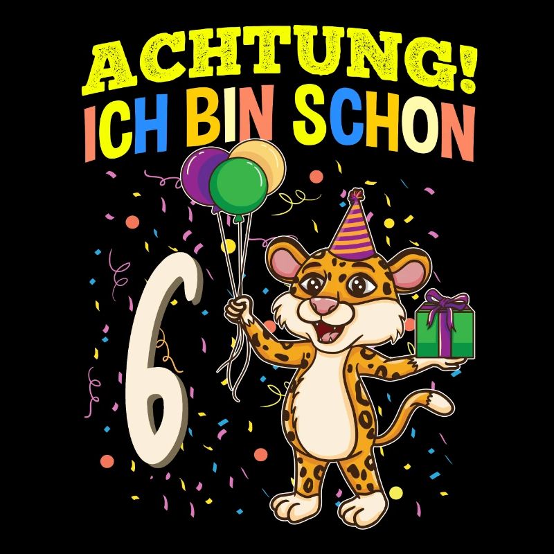 Achtung Ich Bin Schon 6 Tier Geburtstag Leopard