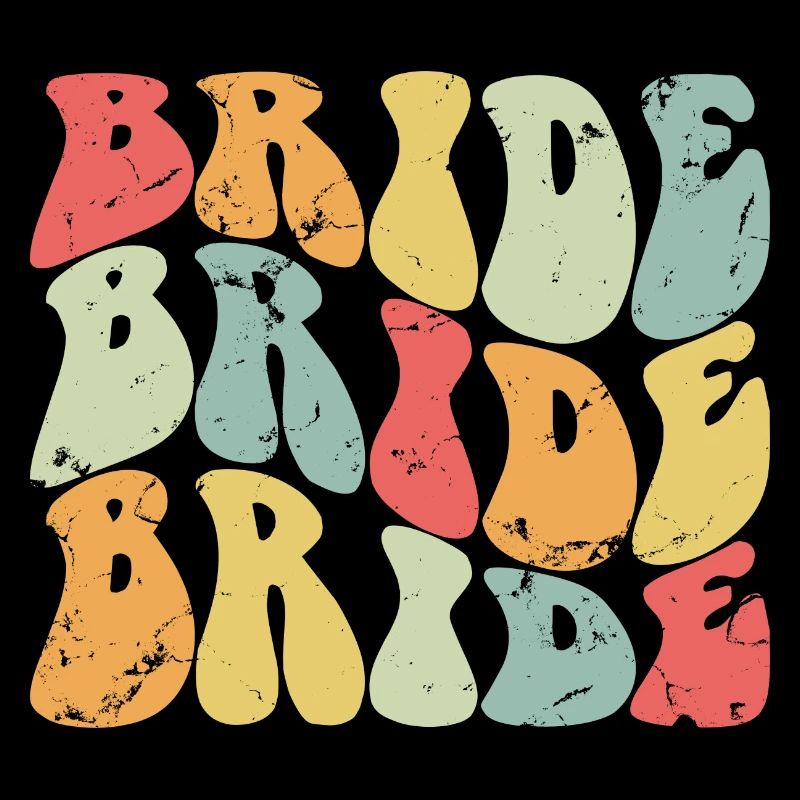Retro Bride Matching Couple Engagement Wedding