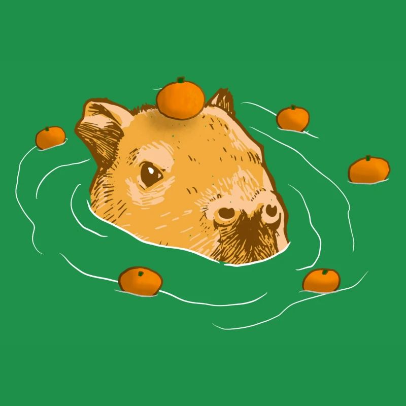 Conception de mème orange Capybara