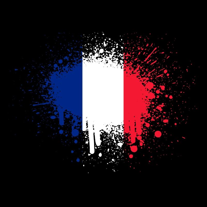 France Drapeau Éclaboussures de couleur