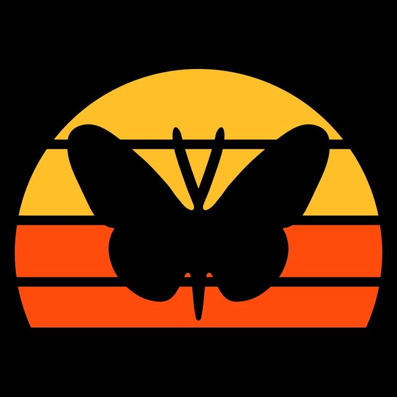 Papillon devant un demi-soleil