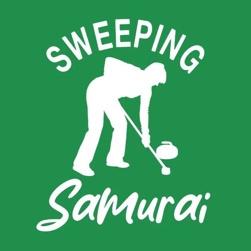 Sweeping Samurai Curling Design