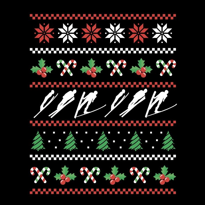 Conception de sauteur à ski de Noël moche