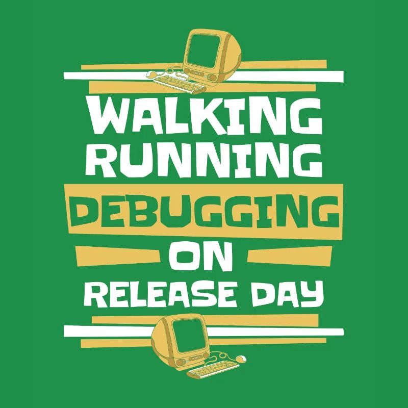 Walking Running Debugging Release Day Coder