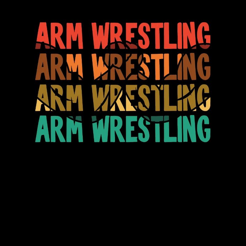 Retro Text Hand Wrestling Techniques Exercise Arm